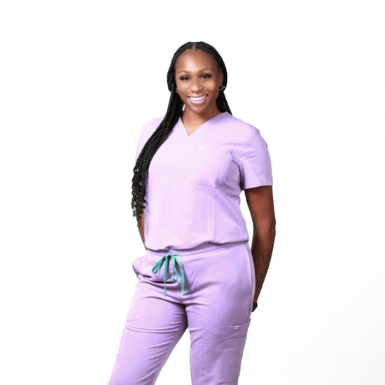 GRAPEADE V-NECK SCRUB TOP