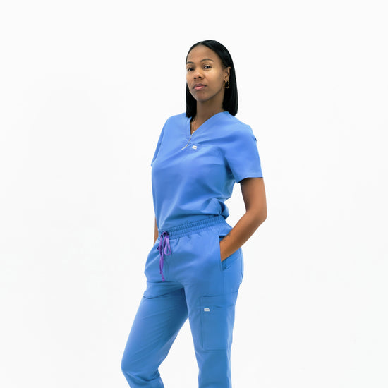 CEIL BLUE V-NECK SCRUB TOP