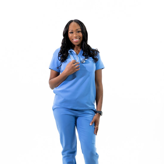 CEIL BLUE V-NECK SCRUB TOP