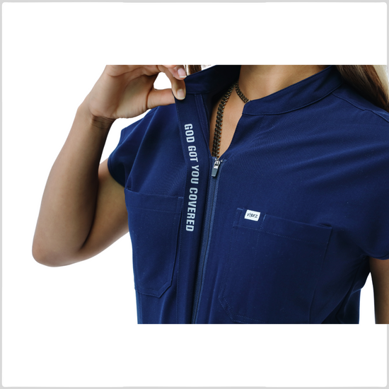 Navy Blue Scrub Jumpsuit
