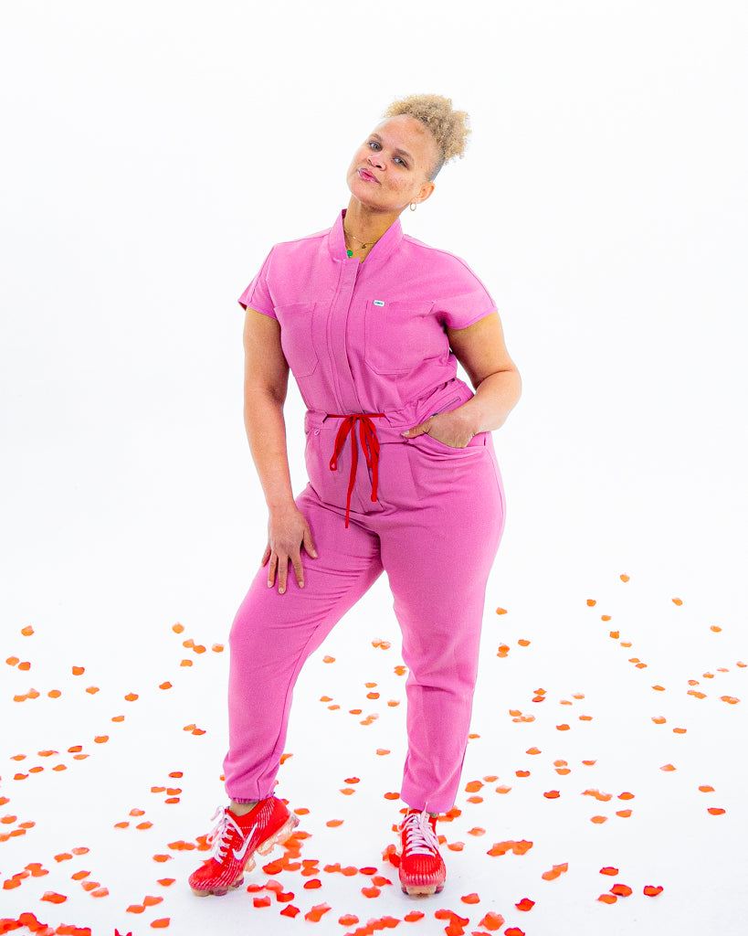 1 CORINTHIANS 13 ROSE PINK JUMPSUIT